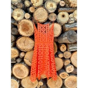 FREE PEOPLE just like honey coral orange lace dress size 2